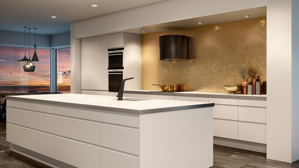 RørosHetta Luna vegghengt kjøkkenhette i svart lakkert farge.